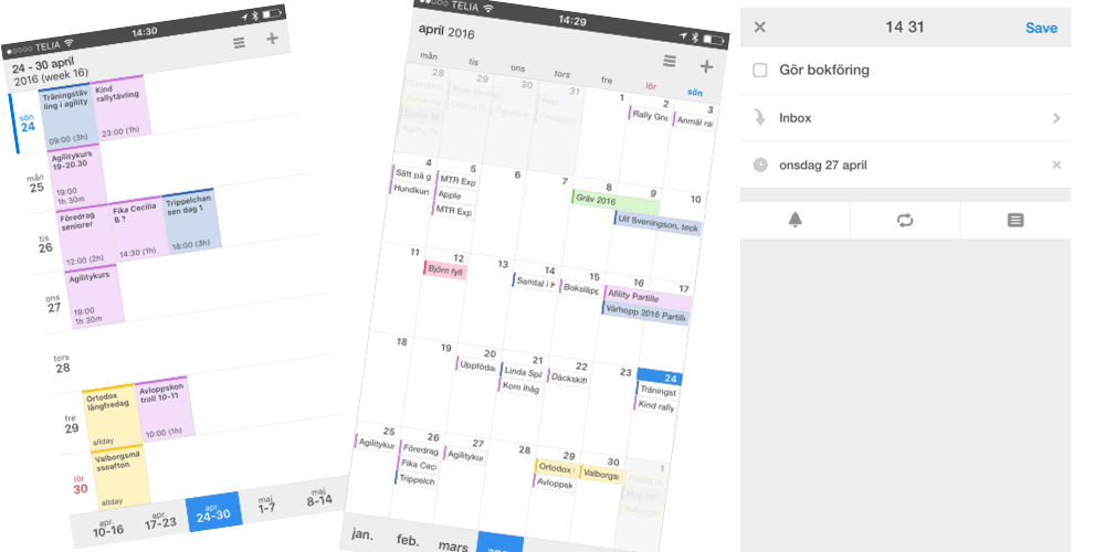 Smart kalender för iphone